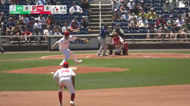 Aidan Longwell homers (7) on a fly ball to right field. Andy Perez scores.