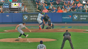 Ronny Mauricio out on a sacrifice fly to right fielder Kahlil Watson. Vidal Bruján scores.