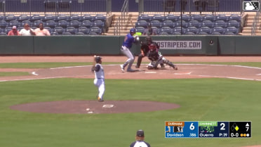 Logan Davidson triples (1) on a sharp line drive to right fielder DaShawn Keirsey Jr. Dom Keegan scores.