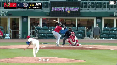 Abimelec Ortiz homers (1) on a fly ball to right center field. Christian Franklin scores. Dylan Crews scores.