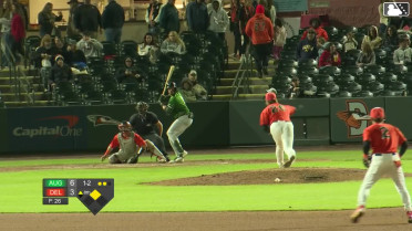 Conor Essenburg triples (1) on a line drive to center fielder Braylon Whitaker. Junior Garcia scores.