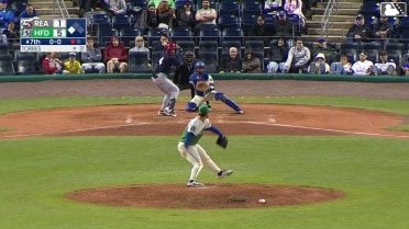 Bryan Rincon singles on a line drive to center fielder GJ Hill. Austin Murr scores.