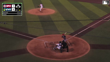 Derek Bernard homers (1) on a fly ball to right field.