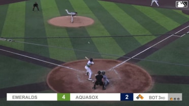 Brandon Eike homers (9) on a fly ball to right field. Luke Stevenson scores. Felnin Celesten scores.