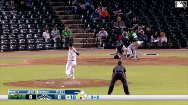 Caden Merritt singles on a line drive to left fielder Daniel Lopez. Dalton McIntyre scores.