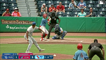 Juan Villavicencio doubles (7) on a sharp line drive to center fielder Jake Cook. Robert Phelps scores. Alirio Ferrebus to 3rd.