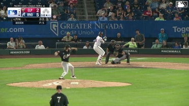 Manuel Pena homers (5) on a fly ball to center field.