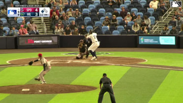 Avery Owusu-Asiedu singles on a line drive to center fielder Jacob Humphrey. Wallace Clark scores.