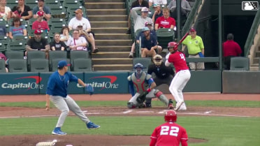 Michael Chavis homers (1) on a fly ball to center field. JJ Bleday scores.