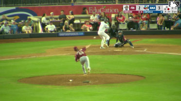 Gavin Conticello triples (4) on a sharp fly ball to right fielder Orlando Martinez. Demetrio Crisantes scores.