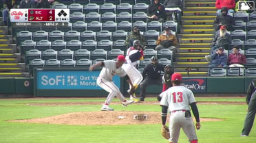 Omar Alfonzo doubles (6) on a sharp line drive to center fielder Bo Davidson. Lonnie White Jr. scores. Jared Triolo scores. Jack Brannigan scores.