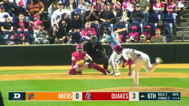 Korbyn Dickerson homers (1) on a fly ball to right center field. Grant Jay scores.