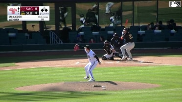 Sam Aldegheri In play, run(s) to Jake Holton