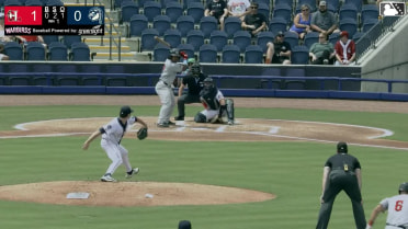 Deward Tovar strikes out swinging and Kaden Carpenter caught stealing 3rd, catcher Rylan Mills to third baseman Juan Ortuno to catcher Rylan Mills.