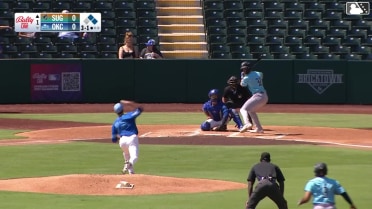 Collin Price homers (18) on a fly ball to left center field. Pascanel Ferreras scores. Cavan Biggio scores.