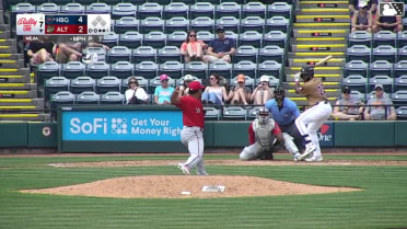 Callan Moss homers (1) on a fly ball to left field.