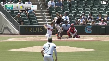 Heston Kjerstad singles on a line drive to center fielder Dru Baker. Jackson Holliday scores.