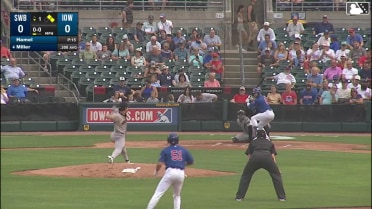 Owen Miller doubles (23) on a sharp line drive to left fielder Kenedy Corona. Brett Bateman scores. Jonathon Long to 3rd.