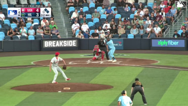 José Mejía singles on a line drive to right fielder Mathieu Vallee. Diosfran Cabeza scores. Slade Caldwell to 3rd.