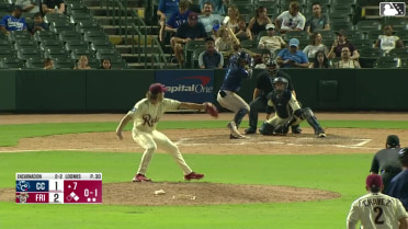 Yamal Encarnacion triples (3) on a line drive to left fielder Yeison Morrobel. Tyler Whitaker scores. Max Holy scores.