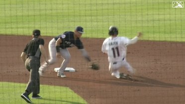 Yankees prospect Anthony Seigler throws out a runner