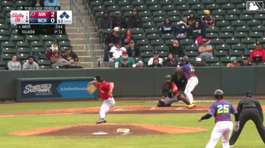 Ricardo Olivar singles on a sharp line drive to left fielder Sammy Siani. Kyle DeBarge scores. Kala'i Rosario scores. Hendry Mendez to 2nd.