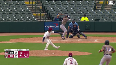 Charlie Pagliarini homers (11) on a fly ball to right center field. Josh Hood scores.