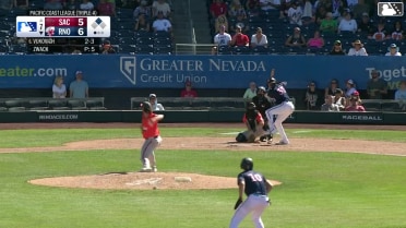 A.J. Vukovich doubles (10) on a line drive to center fielder Scott Bandura. Gavin Conticello scores.