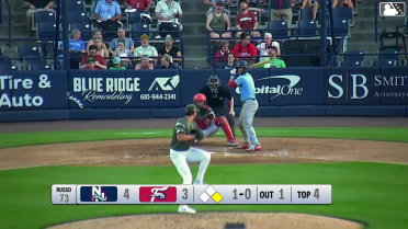 Nick Goodwin homers (8) on a fly ball to center field. Cade Doughty scores.
