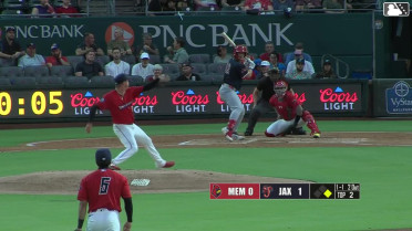 Colton Ledbetter singles on a sharp line drive to center fielder Andrew Pintar. Leo Bernal scores.