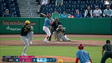 Nolan Beltran singles on a sharp line drive to right fielder Ivan Brethowr. Alirio Ferrebus scores.