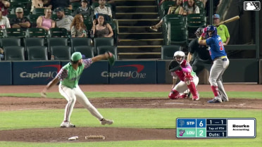 Royce Lewis doubles (3) on a line drive to left fielder Ivan Johnson. Kaelen Culpepper scores.