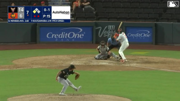 Joey Meneses singles on a ground ball to left fielder Nick Solak. Darell Hernaiz scores.