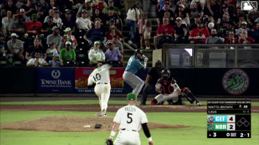 Jake Cave homers (6) on a fly ball to right center field.