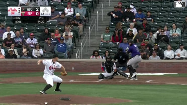 Blaine Crim homers (1) on a fly ball to right field.