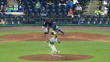 Maui Ahuna doubles (3) on a sharp line drive to center fielder Conner Capel. Sabin Ceballos scores.
