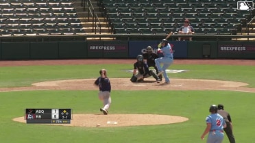 Diego Castillo singles on a ground ball to center fielder Drew Avans. Jonah Bride scores.