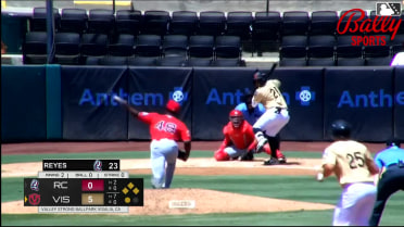 Enyervert Perez singles on a pop up to center fielder TJ Ford. Paul Schoenfeld scores. Ryder Helfrick to 3rd. Pedro Blanco to 2nd.