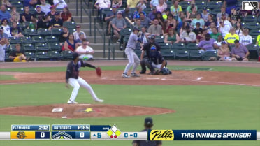 Cooper Flemming triples (3) on a line drive to right fielder Roni Cabrera. Slater de Brun scores. Grady Emerson scores.