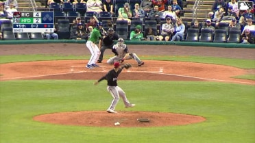 Aidan Longwell homers (1) on a fly ball to right center field.