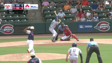 Jack Moss grounds into a force out, shortstop Yoeilin Cespedes to second baseman Mason White. Chase Call scores. Marcus Brown to 3rd. Cesar Hernandez out at 2nd. Jack Moss to 1st.