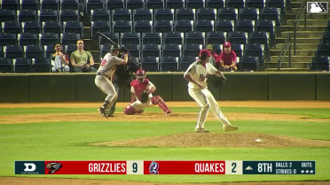 Tanner Thach homers (8) on a fly ball to center field.