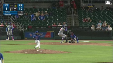 Hendry Mendez homers (7) on a fly ball to right field. Aaron Sabato scores.