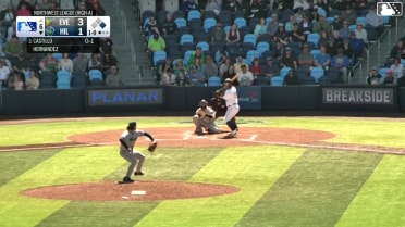 Kenny Castillo homers (1) on a fly ball to center field. Wallace Clark scores.