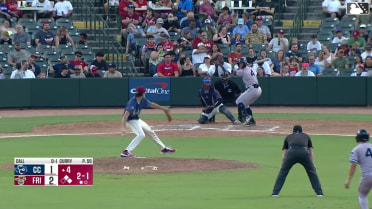Chase Call grounds into a double play, shortstop Frainyer Chavez to second baseman Max Wagner to first baseman Arturo Disla. Will Bush out at 2nd. Chase Call out at 1st.