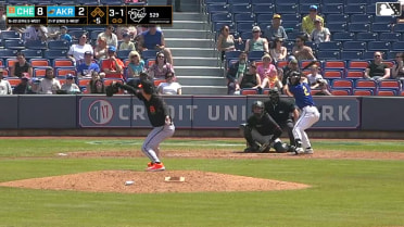 Alex Mooney homers (3) on a fly ball to left center field.