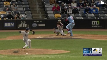 Orlando Arcia doubles (4) on a fly ball to right fielder Bryan De La Cruz. Kaelen Culpepper scores.
