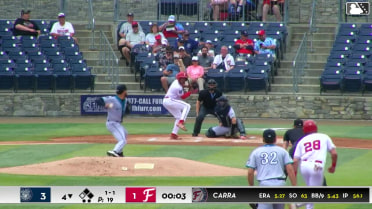 Jordan Williams singles on a line drive to left fielder José Anderson. Hunter Hines scores. Nick Peoples to 2nd.