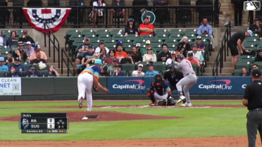 Justin Foscue homers (1) on a fly ball to left center field.