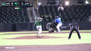 Esmil Valencia singles on a line drive to right fielder Drew Davies. Carter Johnson scores.